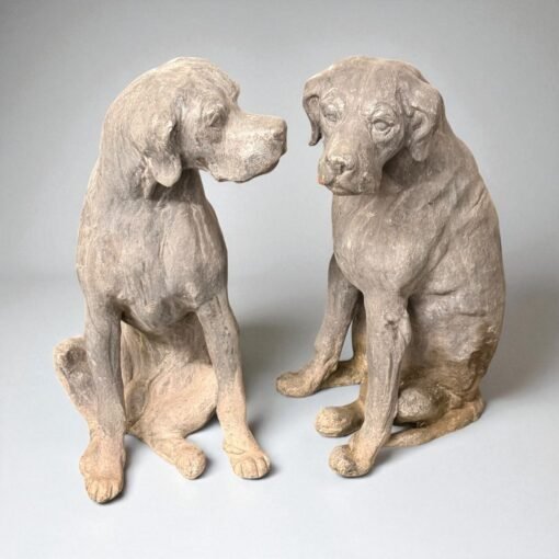 Large English Lead Guard Dogs Garden Statue