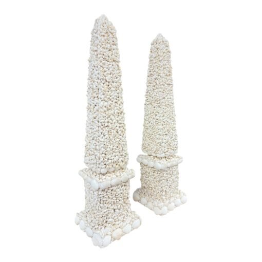 Pair of Natural Seashell Encrusted Obelisks - Image 3
