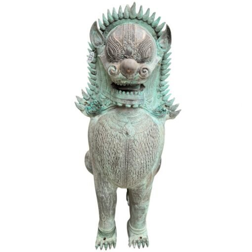 Large Bronze  Empire Foo Dog Lion Statues - A Pair - Image 2