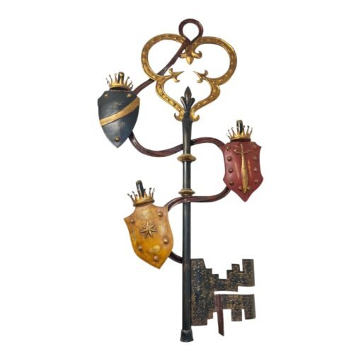 Vintage Mid Century XXL PALLADIO Heraldic Key Sconce Gothic Art Wall Lamp Light - Image 3