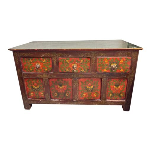 Tibetan  Cabinet Golden Dragon Kyungbur Coffer, c. 1850 - Image 5