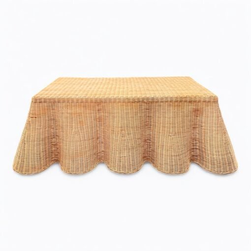 Scalloped Rattan Coffee Table - Image 2