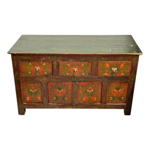 Tibetan  Cabinet Golden Dragon Kyungbur Coffer, c. 1850 - Image 3