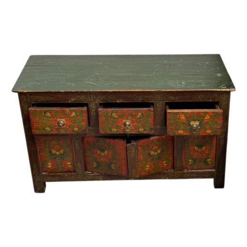 Tibetan  Cabinet Golden Dragon Kyungbur Coffer, c. 1850 - Image 2