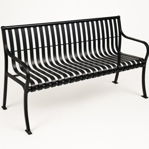 Iron Outdoor Slated Garden/Park Bench - Image 2