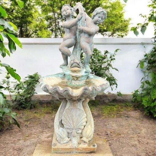 Verdigris Patinated Bronze Garden Fountain