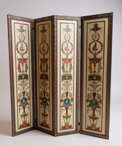 Mid 20th Century Italian 4-Panel Painted Wood Folding Screen