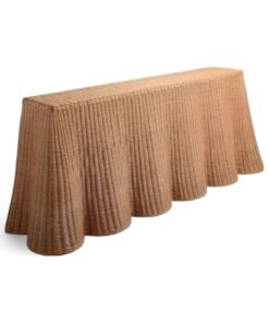 Scalloped Rattan Console