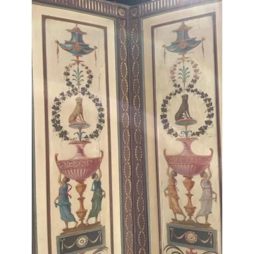 Mid 20th Century Italian 4-Panel Painted Wood Folding Screen - Image 3