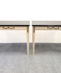 Pair of Neoclassical Style Marble Top Side Tables
