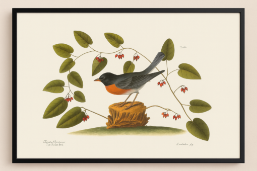 African Bird Print with Glossy Black Frame - Image 3