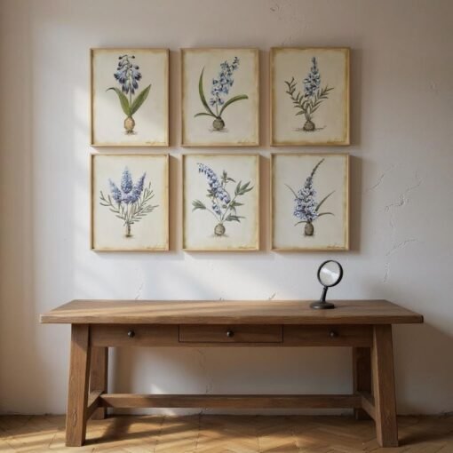 Fleur Bleu Size 18" x 24" Collection - Image 2