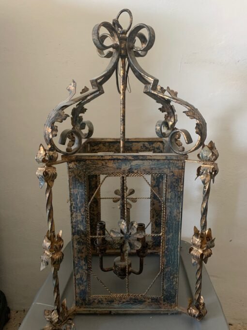 Gilt Accented French Iron Lantern - Image 2