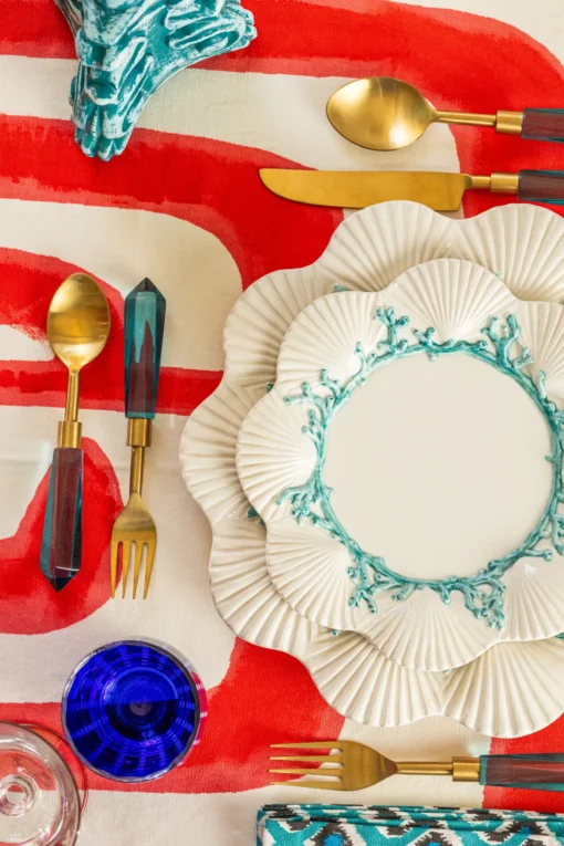 Saint Jacques Ceramic Plate Coral Blue - Image 2