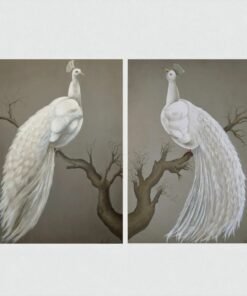 Italian Original Painting Imperial Peacock I and II
