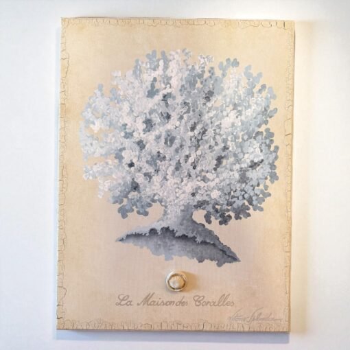 Italian Hand Painted Coral on Canvas - Image 5