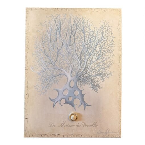 Italian Hand Painted Coral on Canvas - Image 4