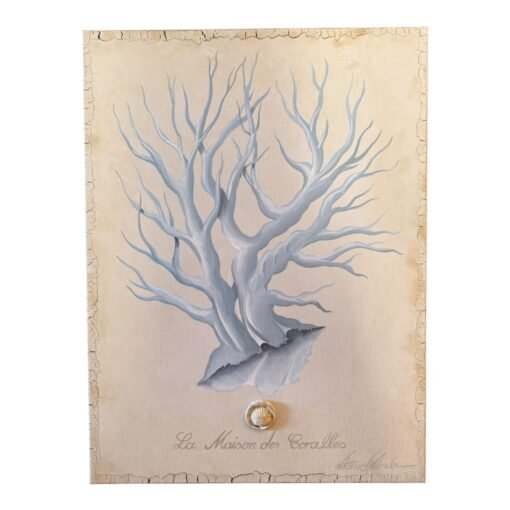 Italian Hand Painted Coral on Canvas - Image 3