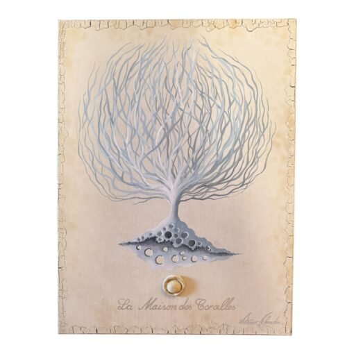 Italian Hand Painted Coral on Canvas - Image 2