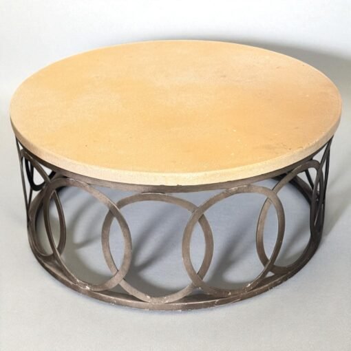 Round iron Base and Concrete Top Coffee Table - Image 3
