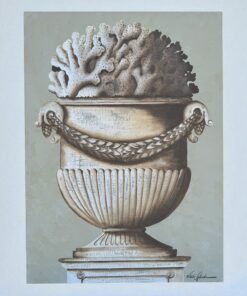 Italian Painting Urn with Coral II