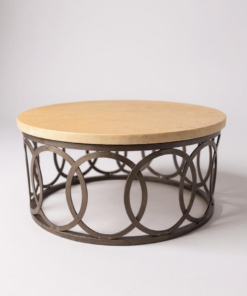 Round iron Base and Concrete Top Coffee Table