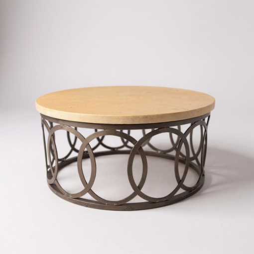 Round iron Base and Concrete Top Coffee Table