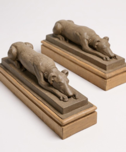Pair of English  Composite Garden Stone Greyhound or Whippet