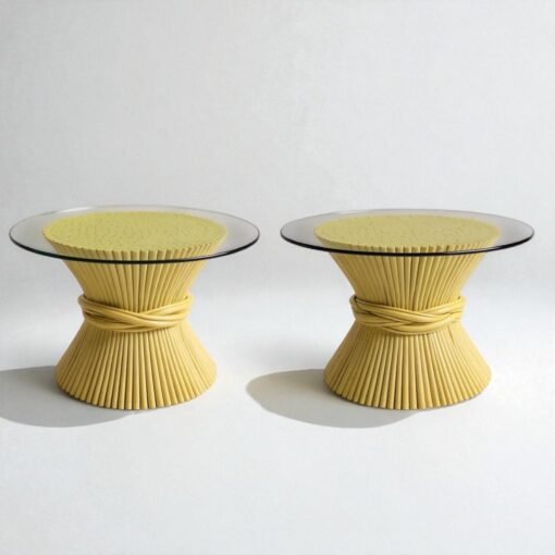 Pair of 20th Century Sheaf of Wheat Coffee Table by McGuire