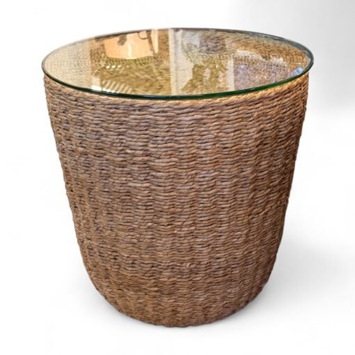 Drum Side Tables With Glass Tops - Image 2