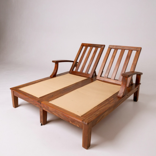 Teak Adjustable  Double Lounge Chair