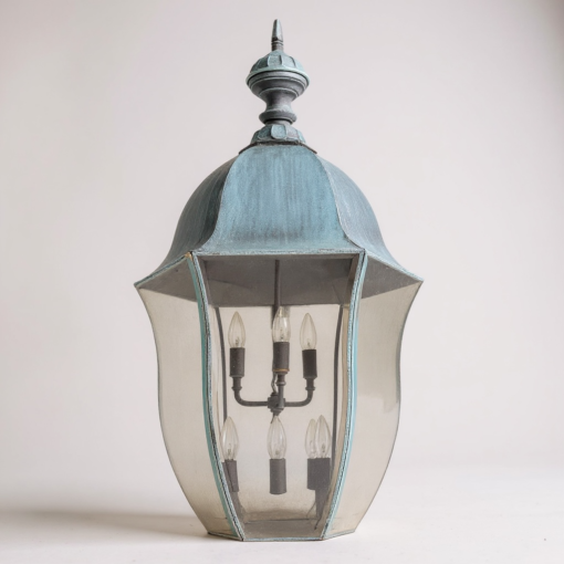Pair of Antique Zinc Patinated Wall Lantern - Image 5