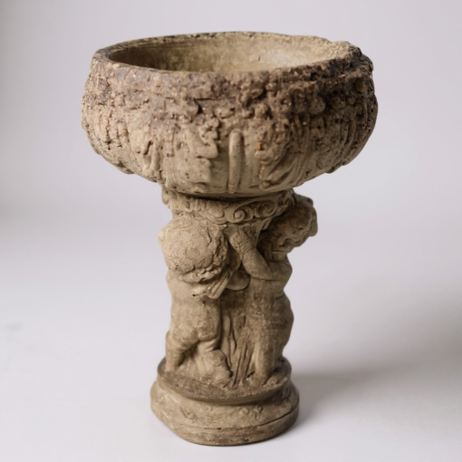 Antique English Garden Stone Planter with Patina and Moss