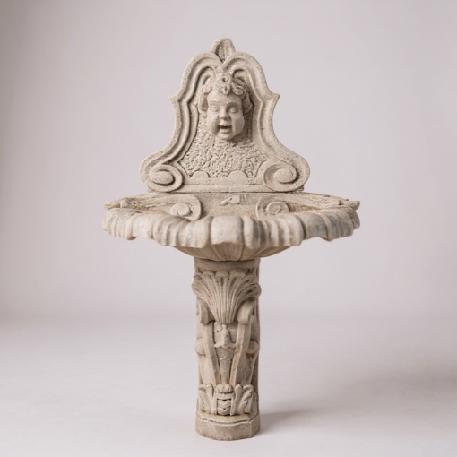 Spanish Cement Wall Cherub Fountain / Planter