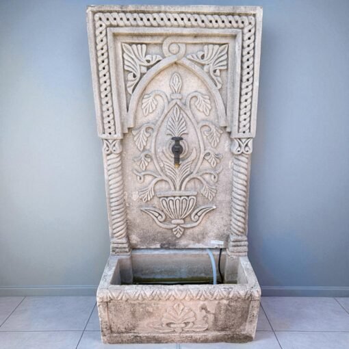 Moroccan Hand-Carved Patinated Fountain - Image 2