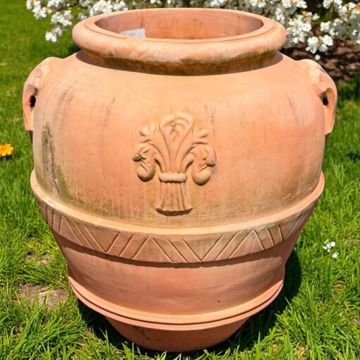 Large Italian Terra Cotta Planter with Classical Relief - Image 2