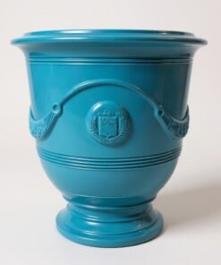 French Anduze Jardiniere in Turquoise