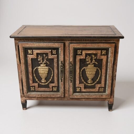 Italian Hand Painted Cabinet Warm Medium Brown - Image 2