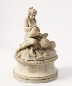 Antique Stone Fountain with Female and Cherub