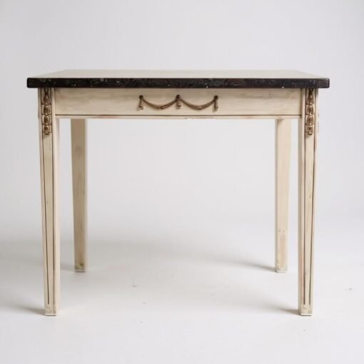 Pair of Neoclassical Style Marble Top Side Tables - Image 2
