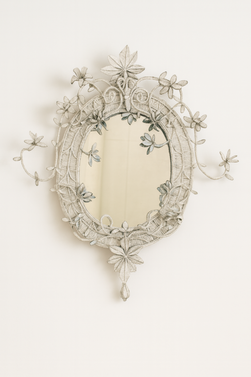 African Beaded Floral Mirror – 32" W x 38" H - Image 2
