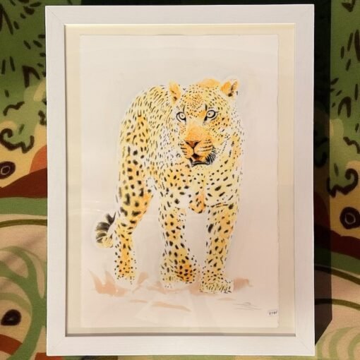 Original Leopard Standing watercolor painting
