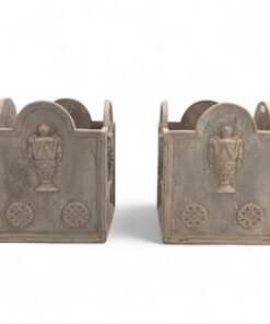 Pair of Decorated English Lead Planters