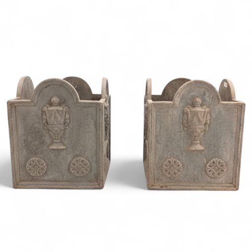 Pair of Decorated English Lead Planters