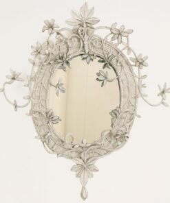 African Beaded Floral Mirror – 32" W x 38" H