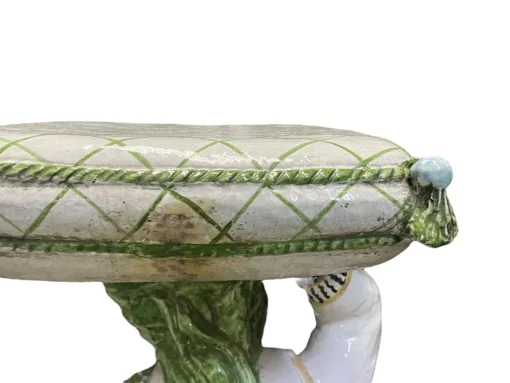Majolica Figural Blackamoor Garden Stool / Side Table - Image 2