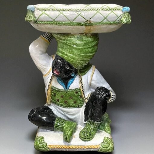 Majolica Figural Blackamoor Garden Stool / Side Table