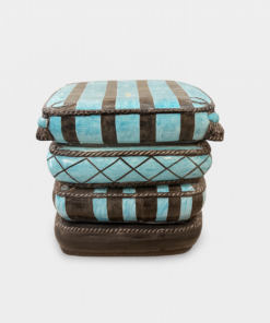 Hand-Painted Italian Ceramic Cushion Stool