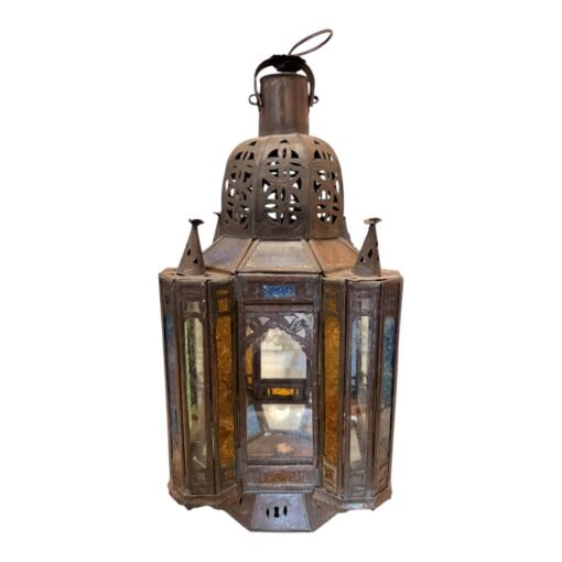 Small Moorish Revival Lantern with Etched Glass Panels