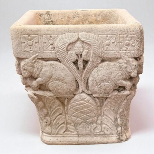 Pair of English Carved Stone Container - Image 4